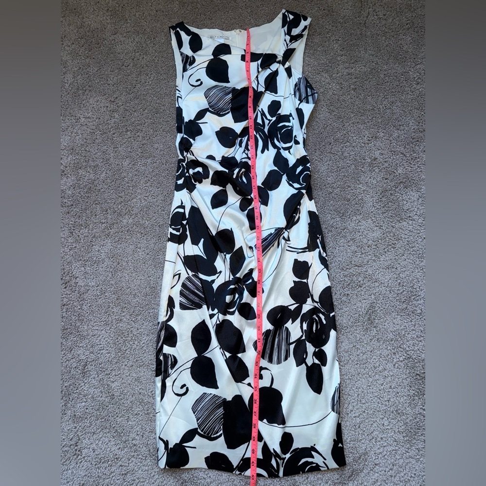 Maggy London One Shoulder Black and White Dress - Picture 2 of 6